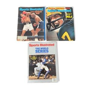 Lot Of 3 Rare VTG 1970’s - 1980’s Sports Illustrated Boxing, Football, Baseball